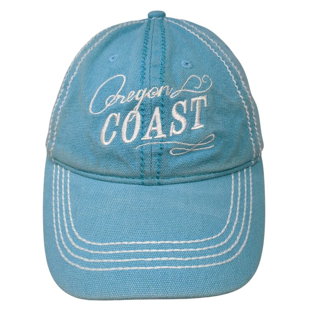 Oregon Coast Strapback Baseball Hat Blue One Size Embroidered Polar